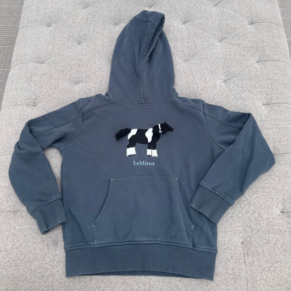 EUC LEMIEUX MINI HOODIE PAINT HORSE SWEATSHIRT WITH MANE AND TAIL